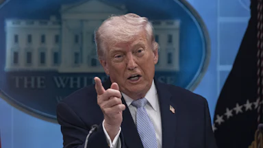 President Donald Trump holds a Press Conference in the James S. Brady Press Briefing Room.