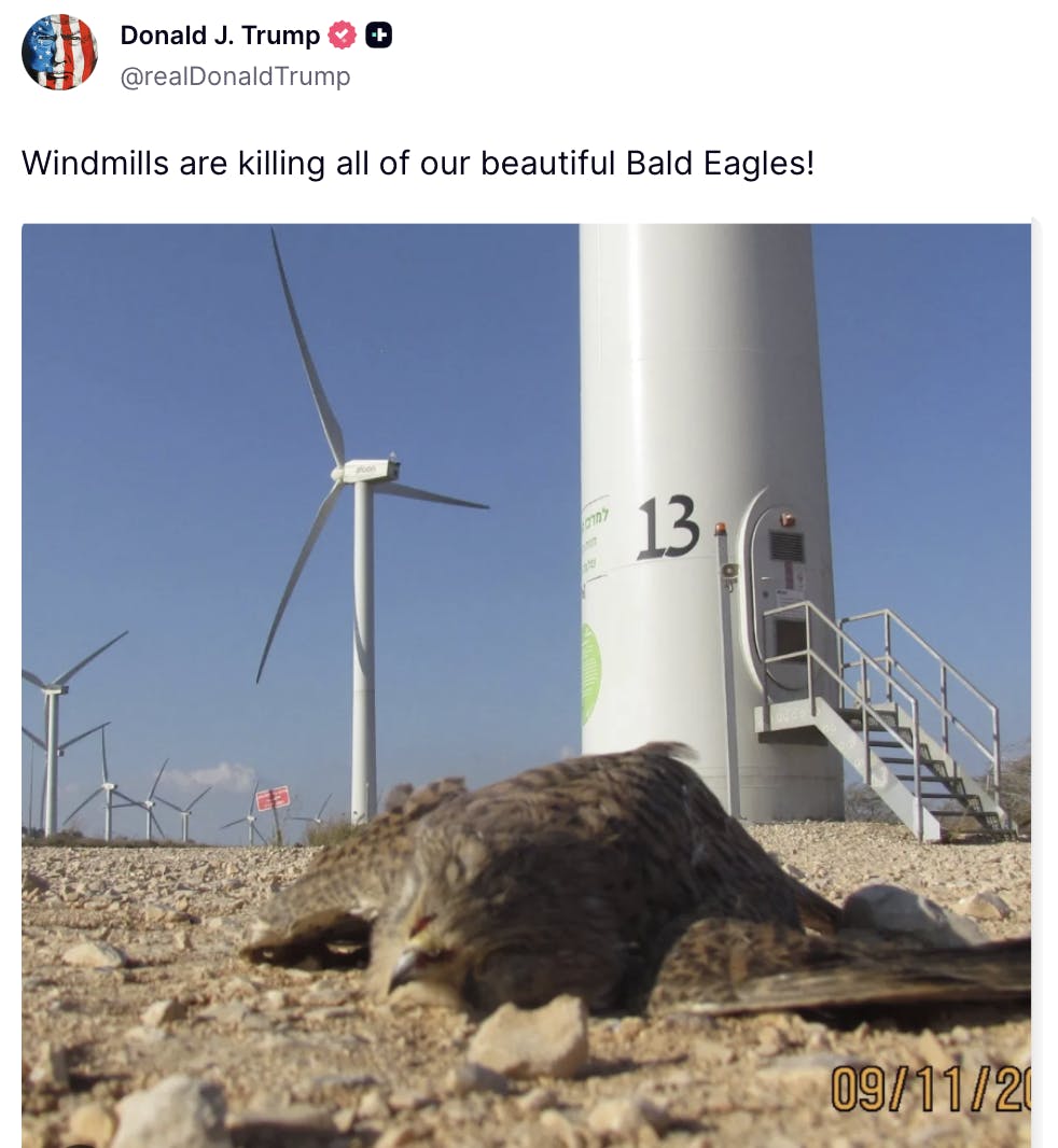 Screenshot of a Truth Social post