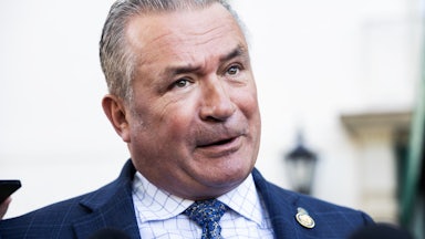 Representative Don Bacon speaks to reporters