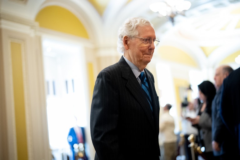 Mitch McConnell walks