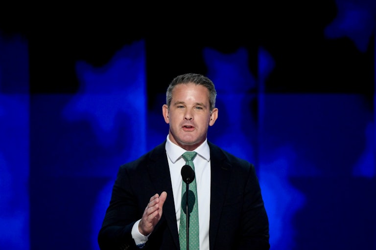 Adam Kinzinger speaking at the DNC