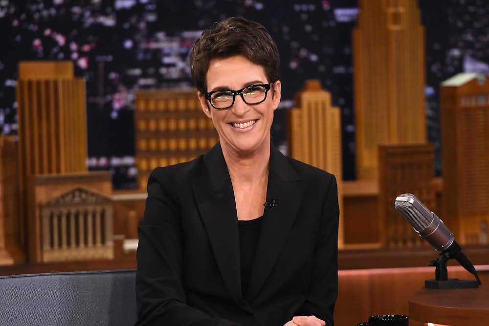 A close-up of MSNBC host Rachel Maddow.