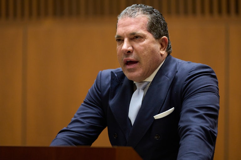 Former Trump lawyer Joe Tacopina speaking in court