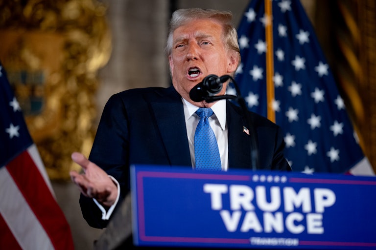 Donald Trump looks outraged as he holds a press conference