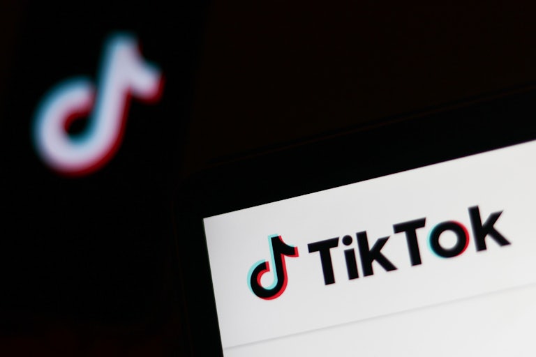 Screens show the TikTok logo
