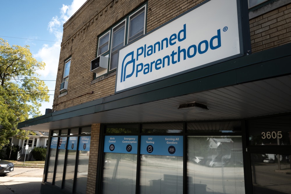A sign marks the location of a Planned Parenthood clinic on September 25, 2025 in Kenosha, Wisconsin.