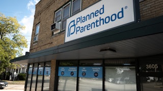 A sign marks the location of a Planned Parenthood clinic on September 25, 2025 in Kenosha, Wisconsin.