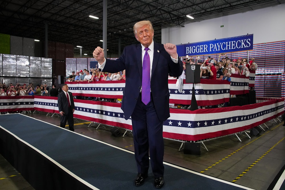 Trump at an event at in Hebron, Kentucky