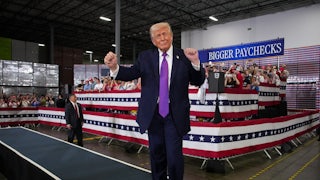 Trump at an event at in Hebron, Kentucky