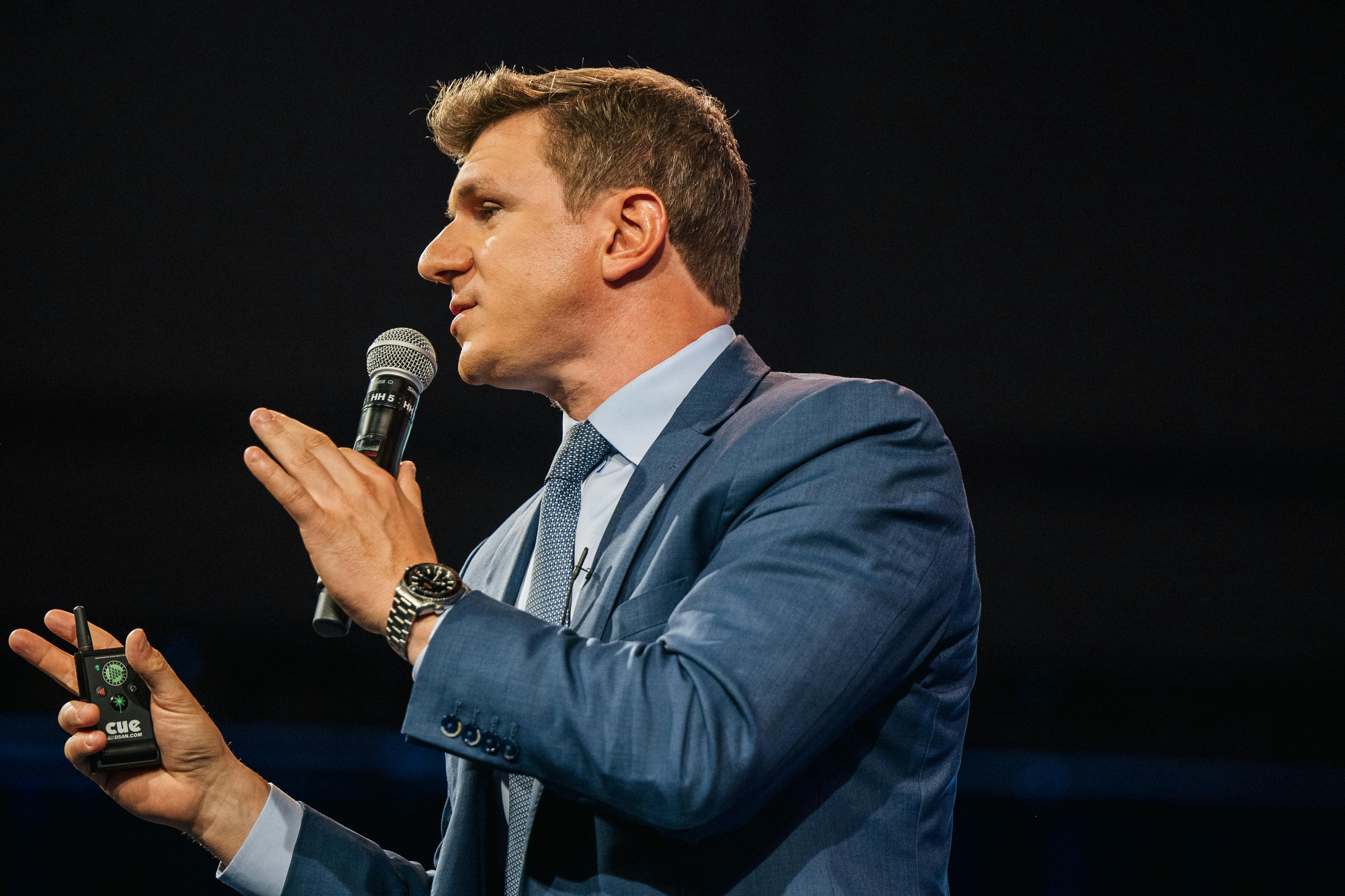 Project Veritas founder James O'Keefe speaks during the Conservative Political Action Conference in Dallas, Texas.