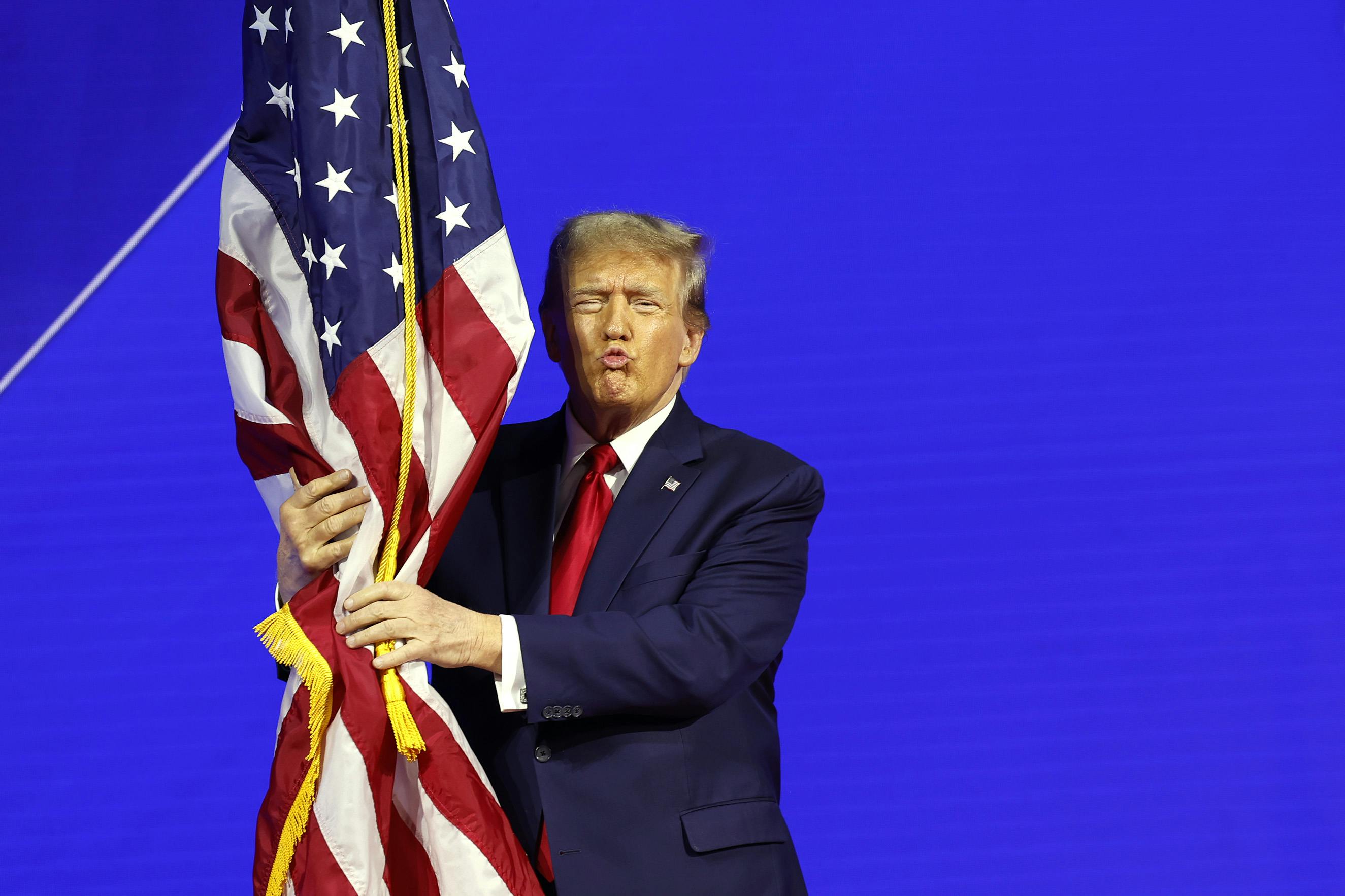Trump with flag