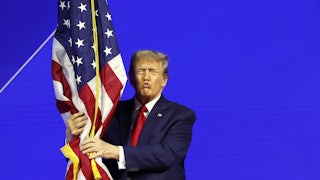 Trump with flag