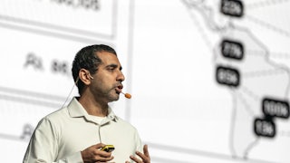 Balaji Srinivasan speaks during the Singapore Fintech Festival in 2022.