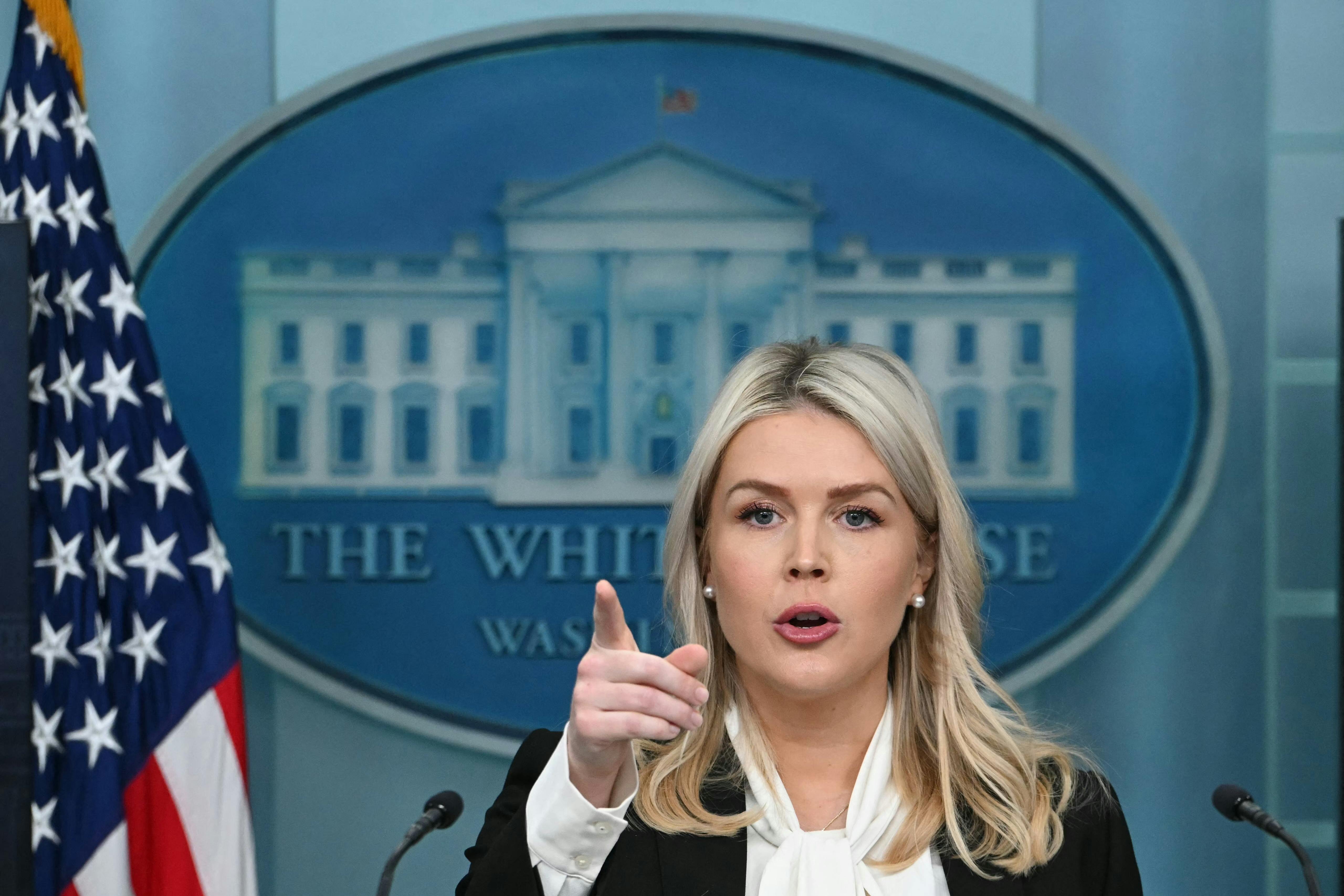 White House press secretary Karoline Leavitt in the briefing room