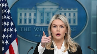 White House press secretary Karoline Leavitt in the briefing room