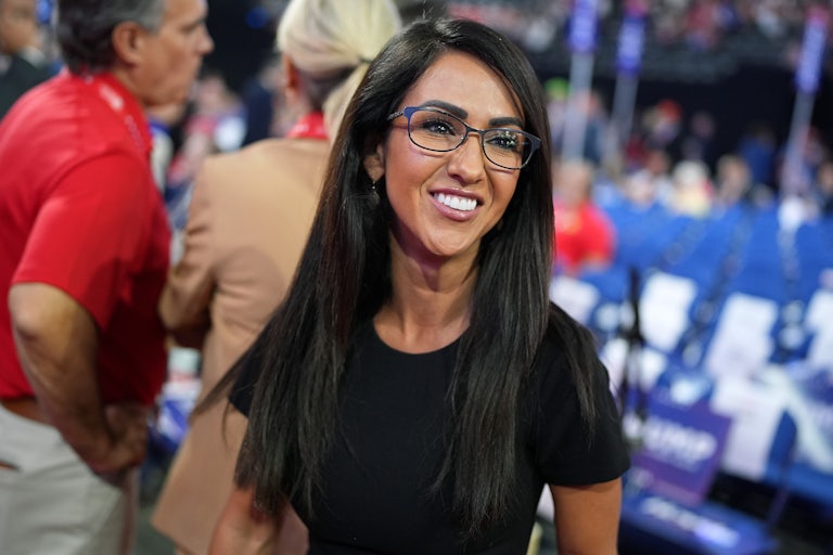 Lauren Boebert smiles while at the Republican National Convention