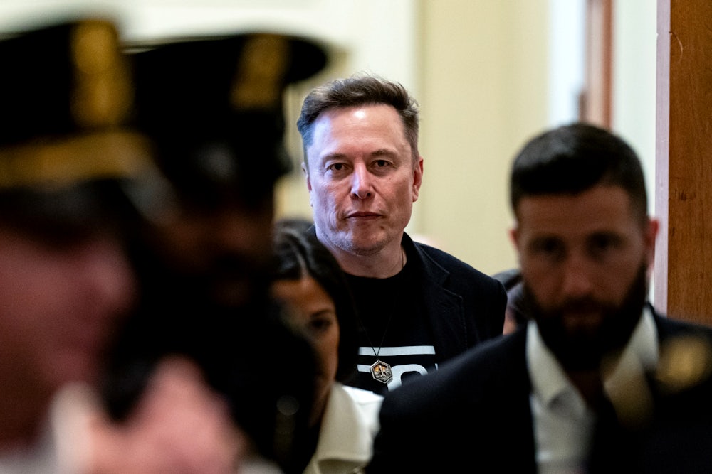 Elon Musk after a meeting with Senate Republicans at the U.S. Capitol