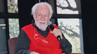 Author David Harvey at UNAM Facultad de Filosofía y Letras in April in Mexico City