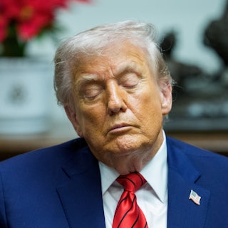 Donald Trump looks downcast