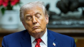 Donald Trump looks downcast