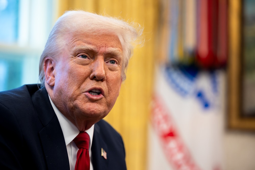 Donald Trump speaks in the White House