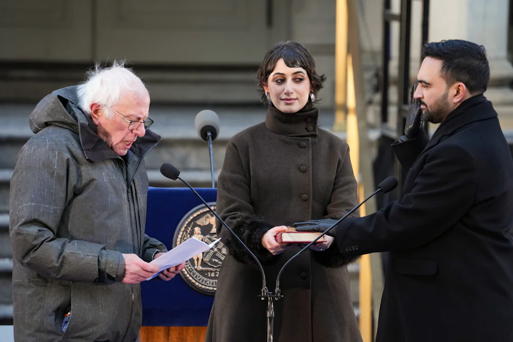 Bernie Sanders and Zohran Mamdani at the latter’s inauguration