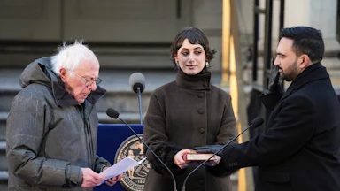 Bernie Sanders and Zohran Mamdani at the latter’s inauguration