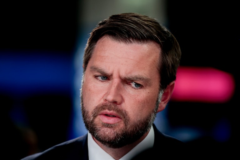 J.D. Vance looks to the side