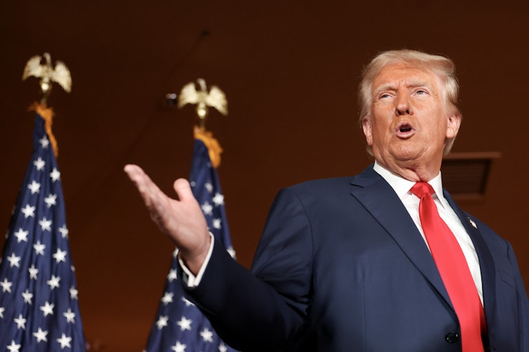 Trump gestures