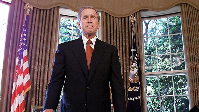 President George W. Bush in the Oval Office in September 2001