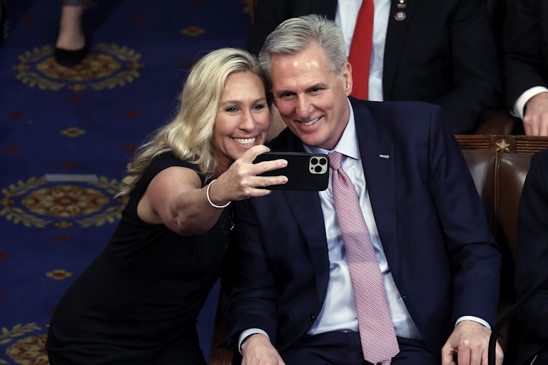 Representatives Marjorie Taylor Greene and Ted Cruz