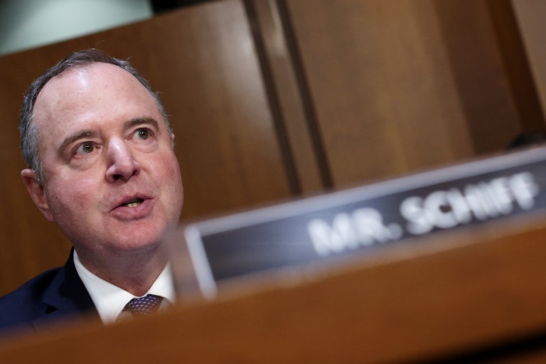 Senator Adam Schiff speaks during a hearing