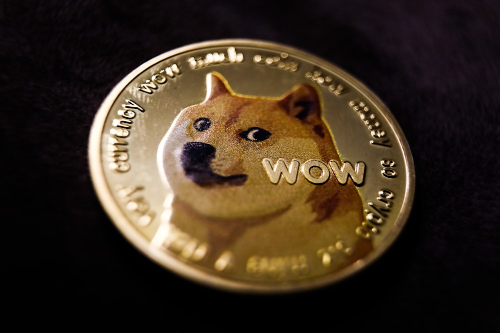 Representation of Dogecoin cryptocurrency is seen in this illustration photo taken in Krakow, Poland.