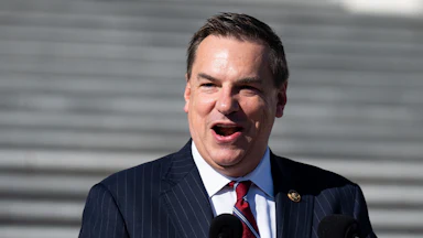 NRCC Chair Richard Hudson speaks outside the Capitol