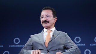 Group Chairman and CEO of DP World Sultan Ahmed bin Sulayem speaks onstage.