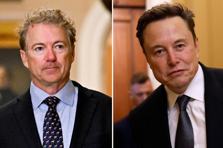 Rand Paul and Elon Musk splitscreen