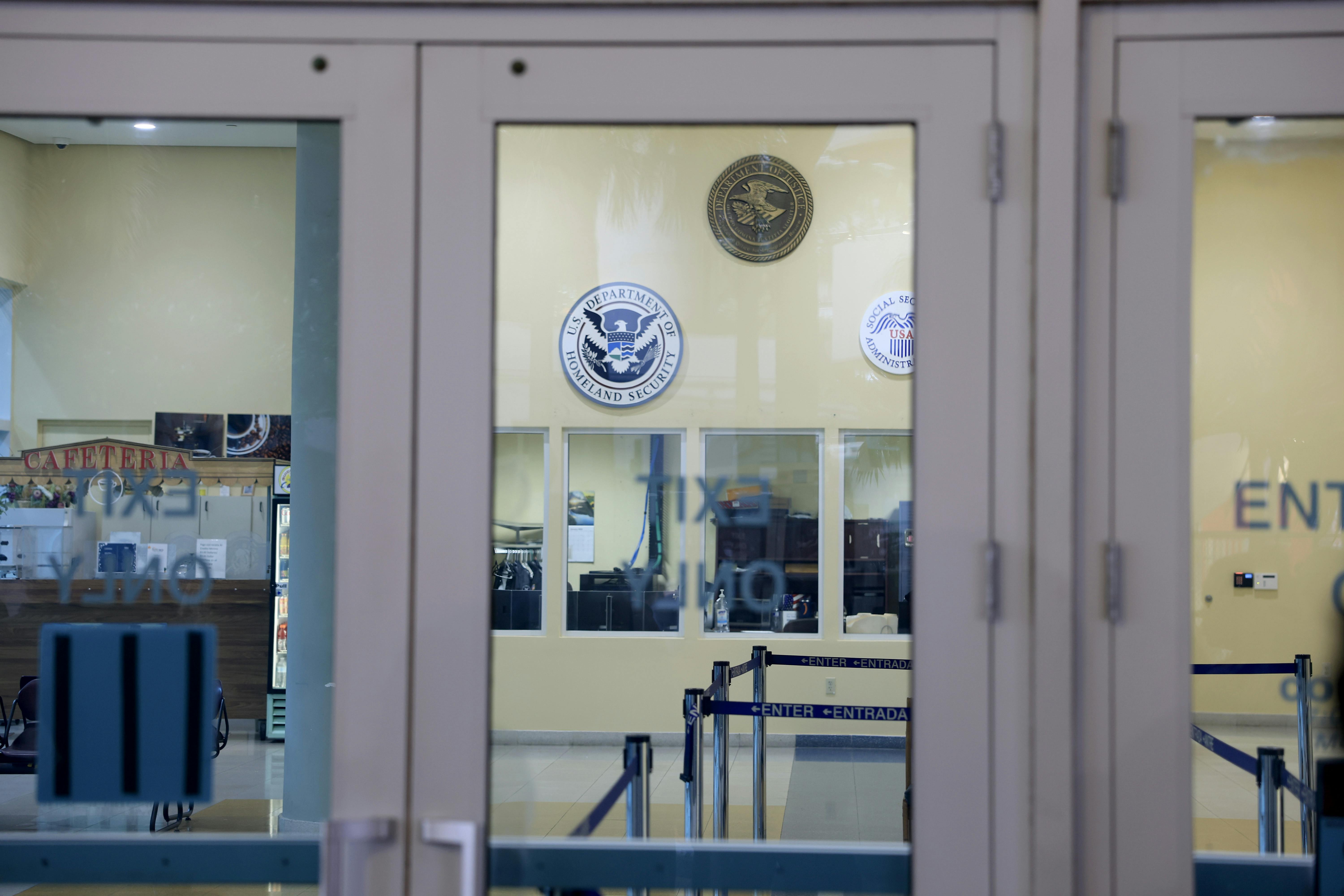 The lobby of the Miami Immigration Court