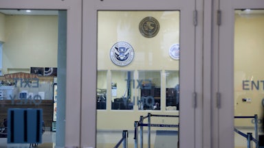The lobby of the Miami Immigration Court