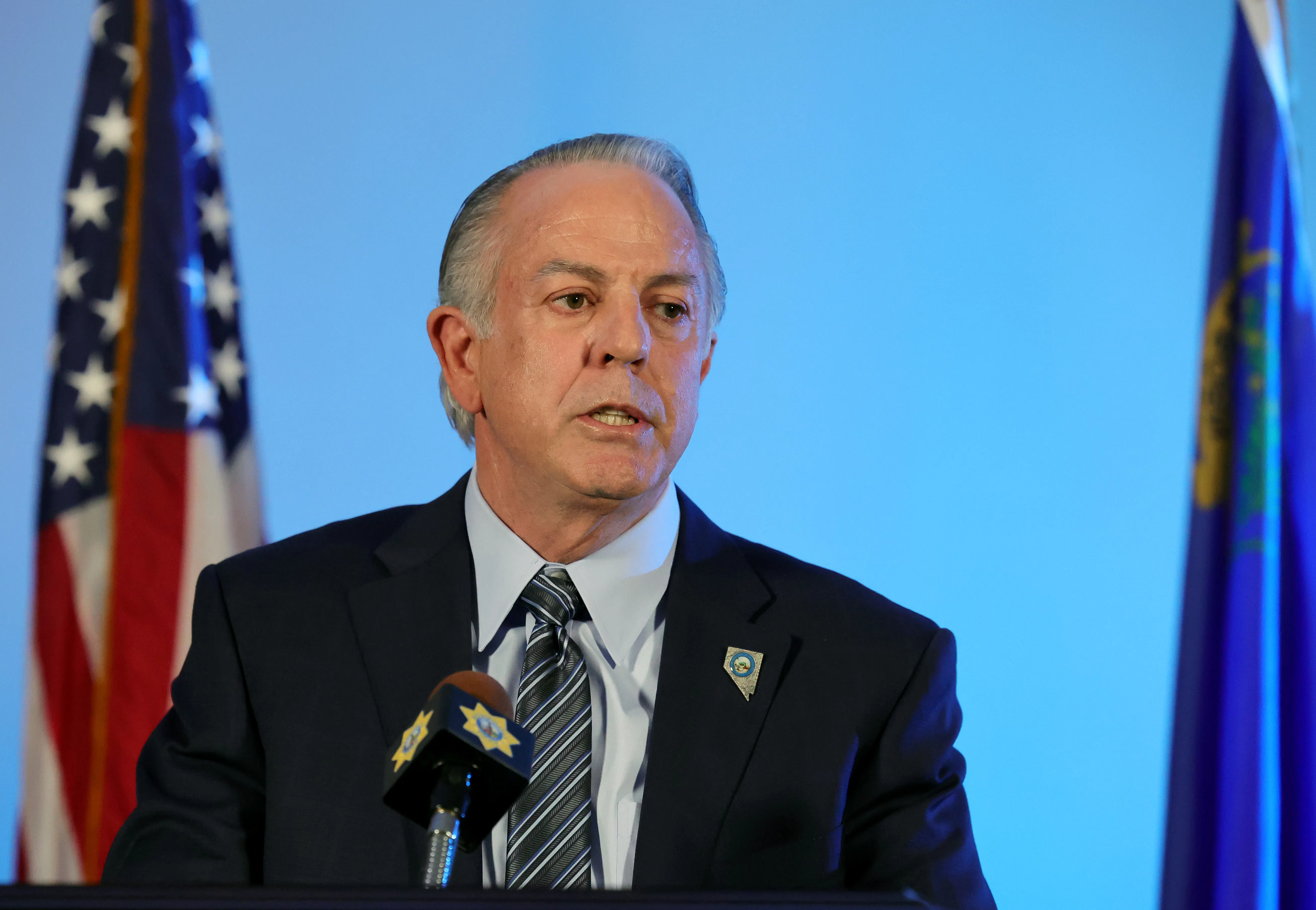 Nevada Governor Joe Lombardo at a press conference
