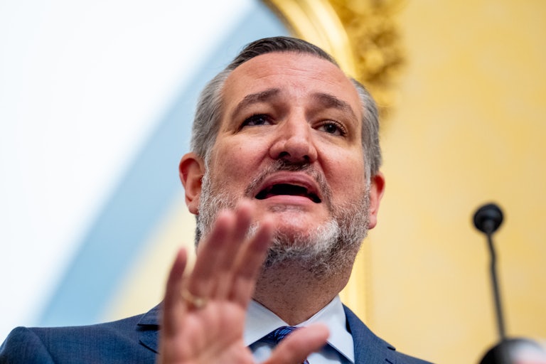 Ted Cruz gestures as he speaks