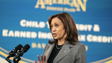 Vice President Kamala Harris delivers remarks on the Child Tax Credit  in Washington, D.C.
