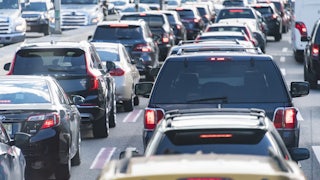 Image shows bumper-to-bumper traffic.