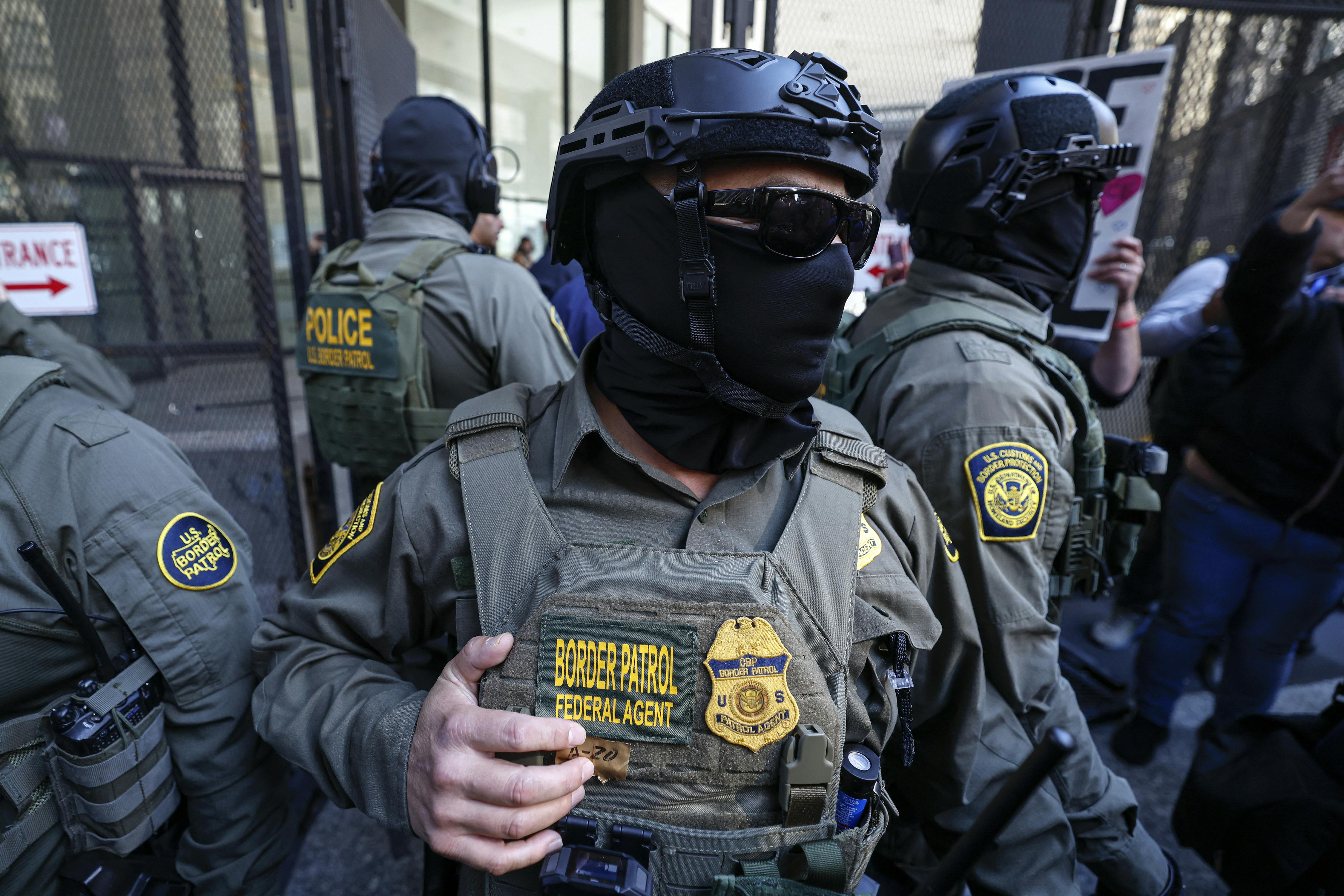 Masked Border Patrol agents in Chicago