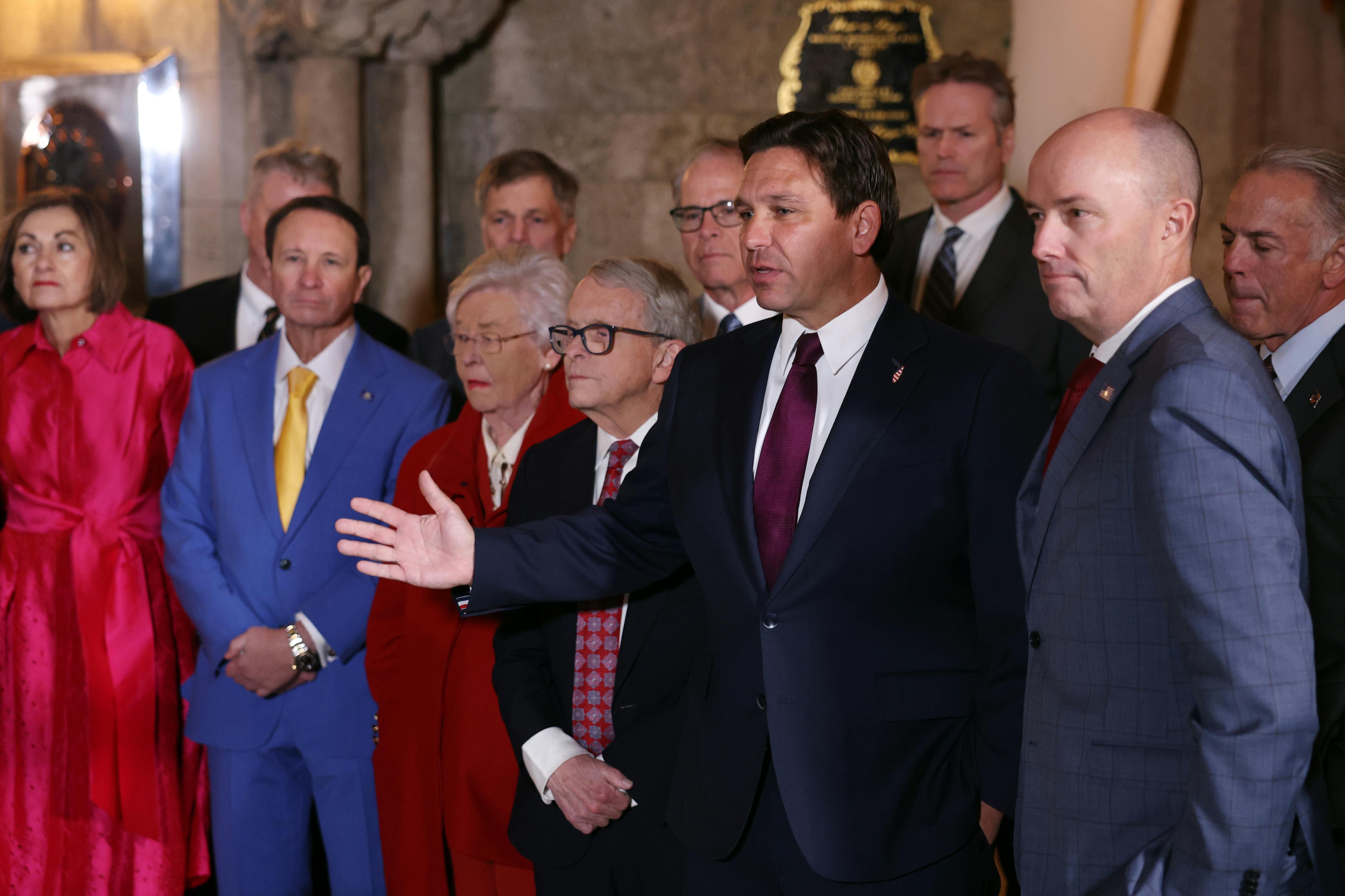 Ron DeSantis and other GOP governors at the Mar-a-Lago Club