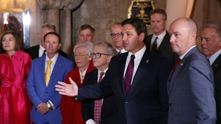 Ron DeSantis and other GOP governors at the Mar-a-Lago Club