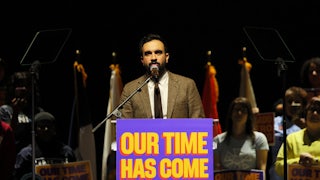 Zohran Mamdani at a rally