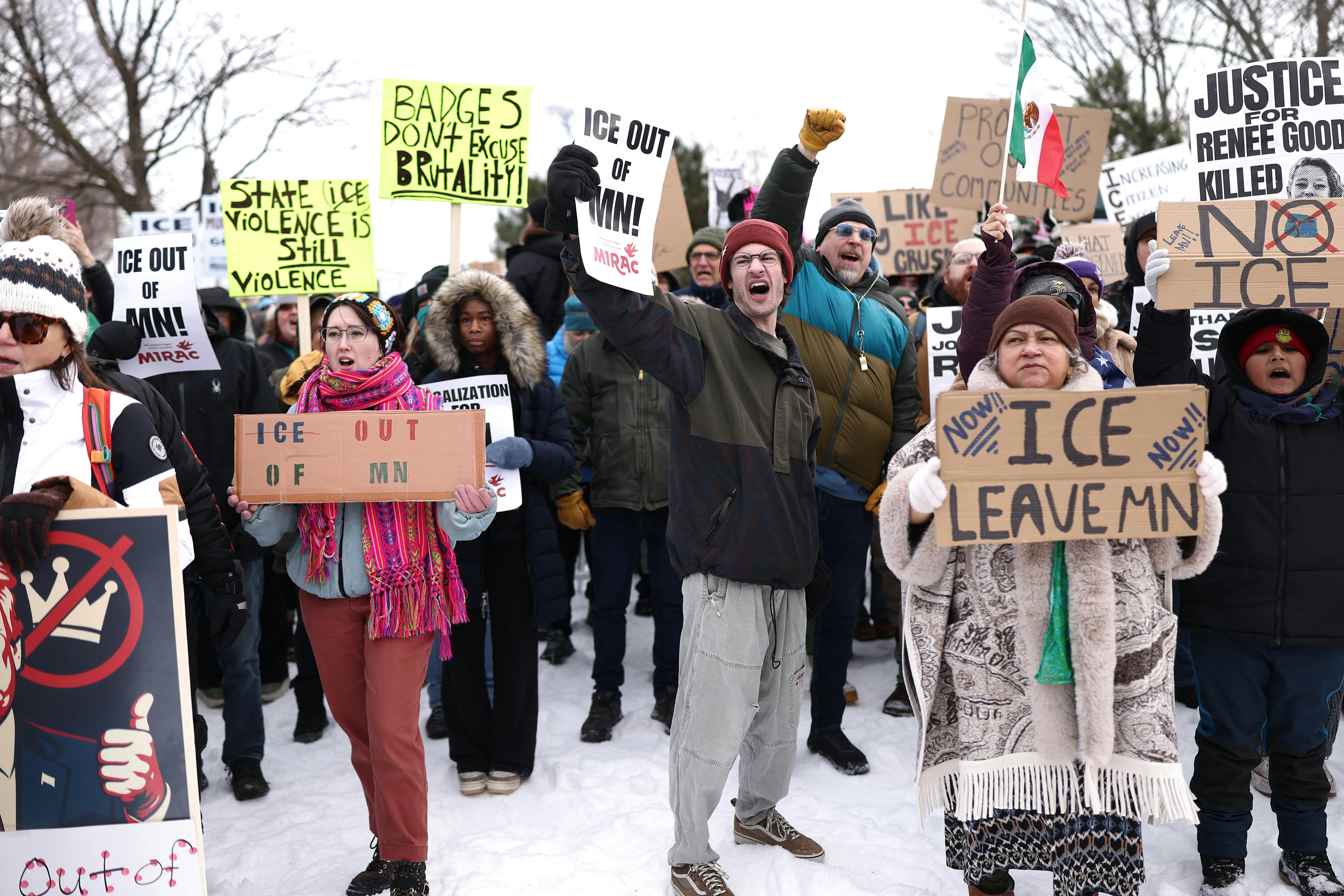 A protest against ICE after the fatal shooting of Renee Good in Minneapolis
