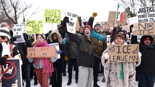A protest against ICE after the fatal shooting of Renee Good in Minneapolis