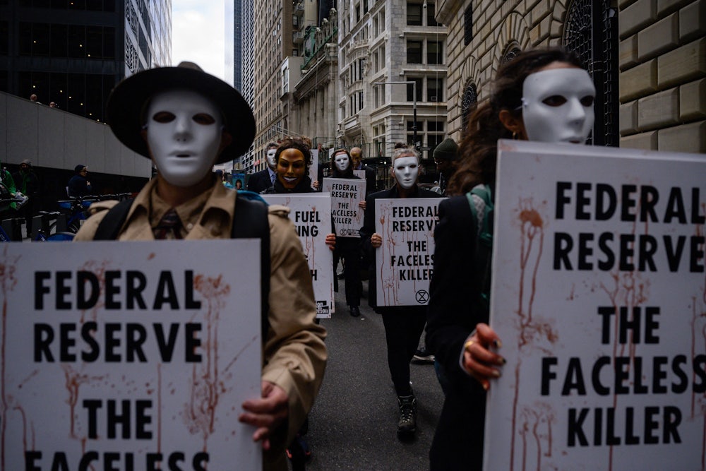 A protest against the Fed in New York