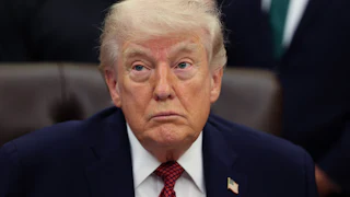 Donald Trump slumps, looking tired and listless